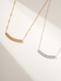 Cartier nietowy diamentowy naszyjnik-3598  