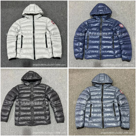 Canada Goose Crofton serii pełny kolor z kapturem zamek wodoodporny i wiatroodporny ultralekki puffer kurtka-4262  