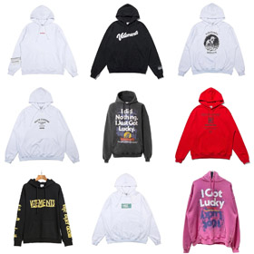 Vetements list druk z kapturem długi rękaw bluza-4440  