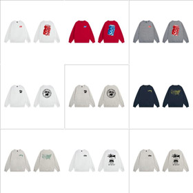 Stussy klasyczne logo druk czarny 8-ball crewneck bluza-5279  