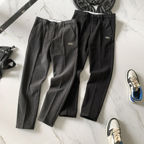 Lacoste klasyczna wełna mieszanka proste spodnie-5927  